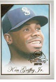 Ken Griffey Jr. painted portrait card by Kevin Graham